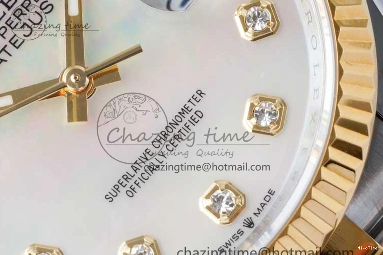 MiroTime 1221 GoodFit DateJust 36 SS YG DIWF 1:1 Best Edition 904L Steel White MOP Diamonds Dial on Jubilee Bracelet SA 2324